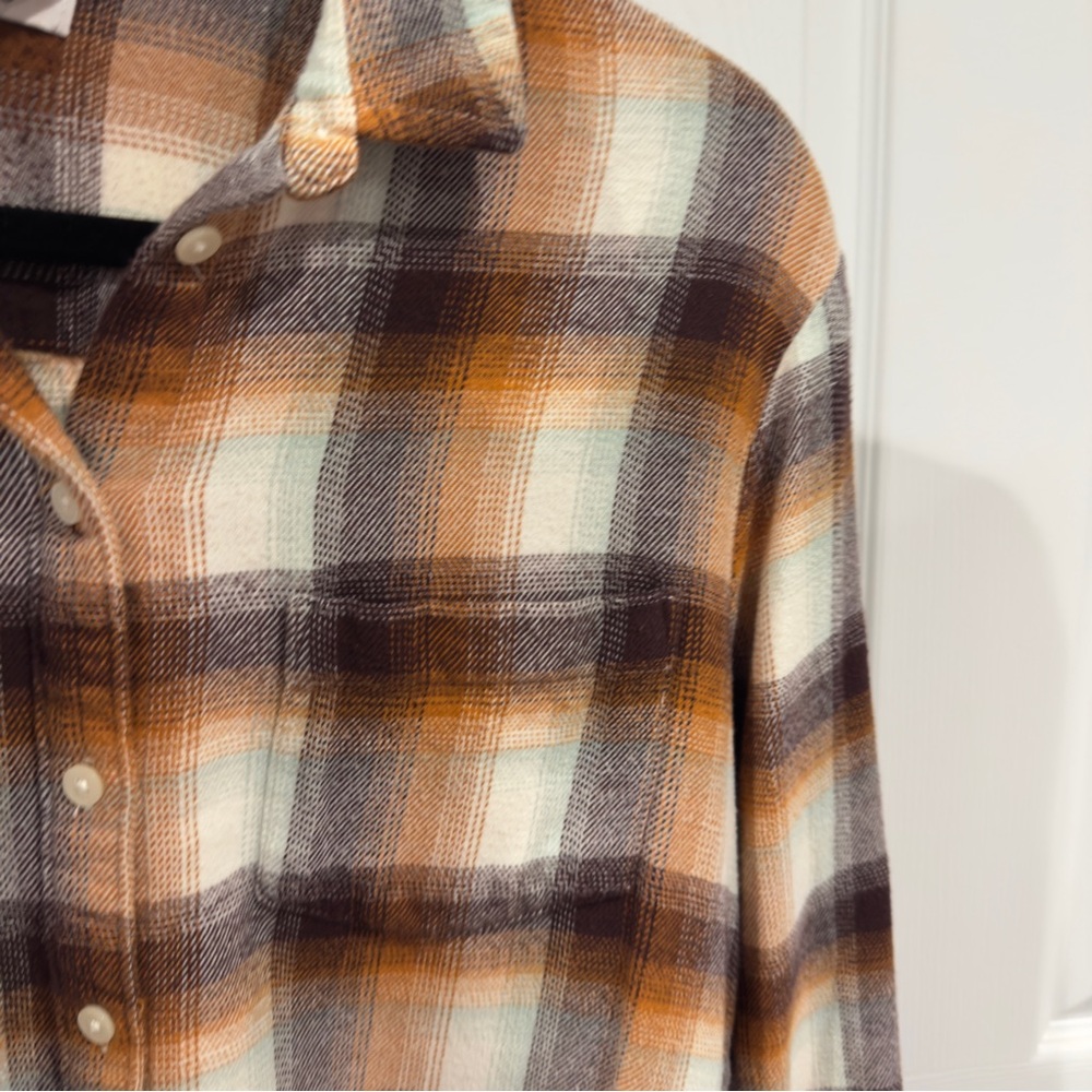 Madewell Flannel Oversized Ex-Boyfriend Button Down Shirt in Bickett Plaid Sz S - Picture 9 of 15
